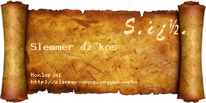 Slemmer Ákos névjegykártya